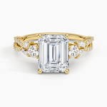 Luxe Willow Three Stone Diamond Ring (1/2 ct. tw.) Yellow Gold 18k Emerald Engagement Ring
