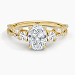 Luxe Willow Three Stone Diamond Ring (1/2 ct. tw.) Yellow Gold 18k Oval Engagement Ring