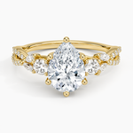 Luxe Willow Three Stone Diamond Ring (1/2 ct. tw.) Yellow Gold 18k Pear Engagement Ring