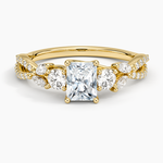 Luxe Willow Three Stone Diamond Ring (1/2 ct. tw.) Yellow Gold 18k Radiant Engagement Ring