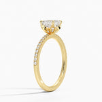 Luxe Petal Diamond Ring Yellow Gold 18k Asscher Engagement Ring