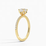 Luxe Petal Diamond Ring Yellow Gold 18k Cushion Engagement Ring