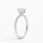 Luxe Petal Diamond Ring Platinum Round Engagement Ring