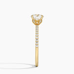 Luxe Petal Diamond Ring Yellow Gold 18k Round Engagement Ring