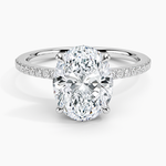 Luxe Petal Diamond Ring Platinum Oval Engagement Ring