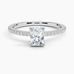 Luxe Petal Diamond Ring Platinum Radiant Engagement Ring