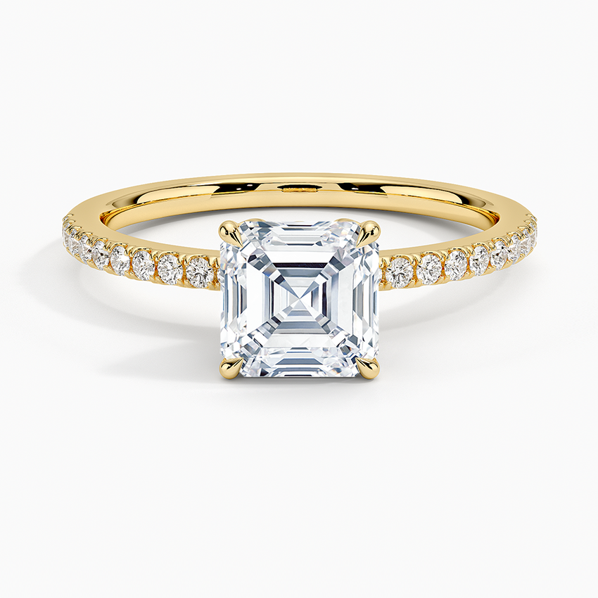 Luxe Petal Diamond Ring Yellow Gold 18k Asscher Engagement Ring