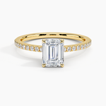 Luxe Petal Diamond Ring Yellow Gold 18k Emerald Engagement Ring