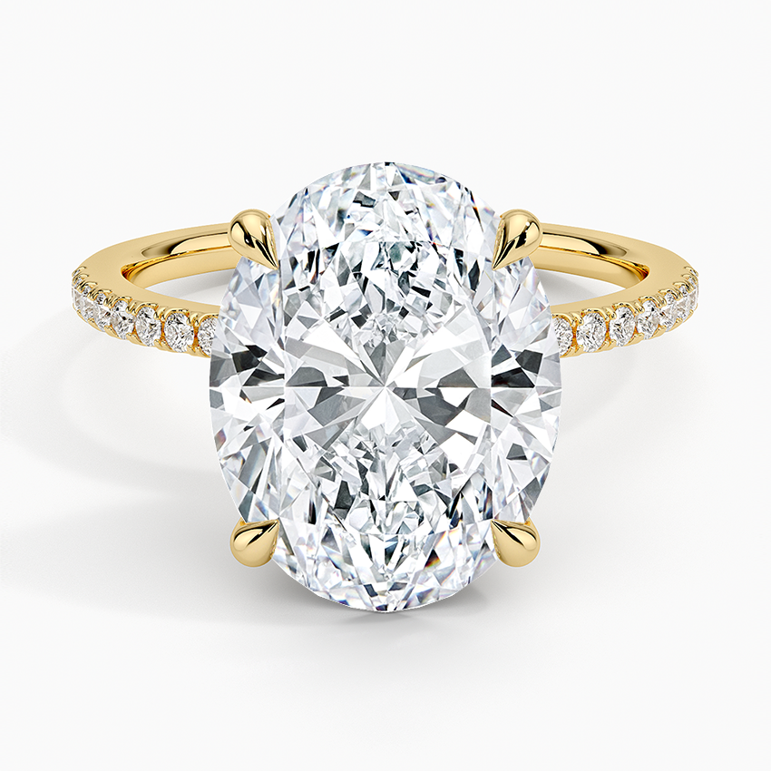 Luxe Petal Diamond Ring Yellow Gold 18k Oval Engagement Ring