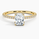 Luxe Petal Diamond Ring Yellow Gold 18k Radiant Engagement Ring