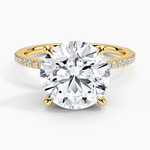 Luxe Petal Diamond Ring Yellow Gold 18k Round Engagement Ring