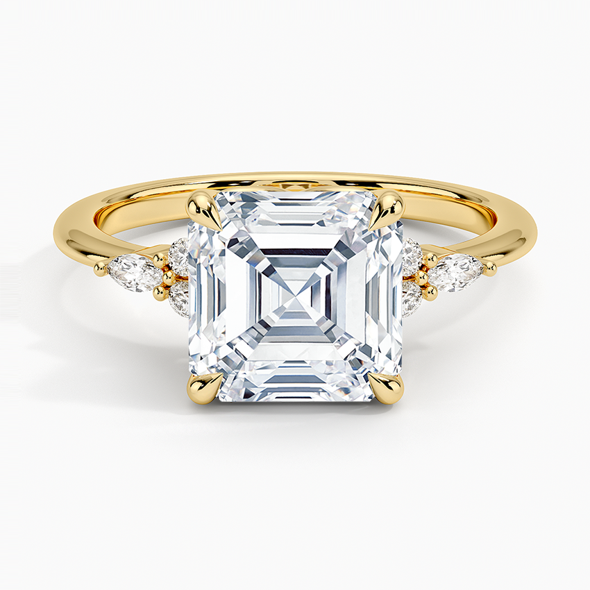 Nadia Diamond Ring Yellow Gold 18k Asscher Engagement Ring