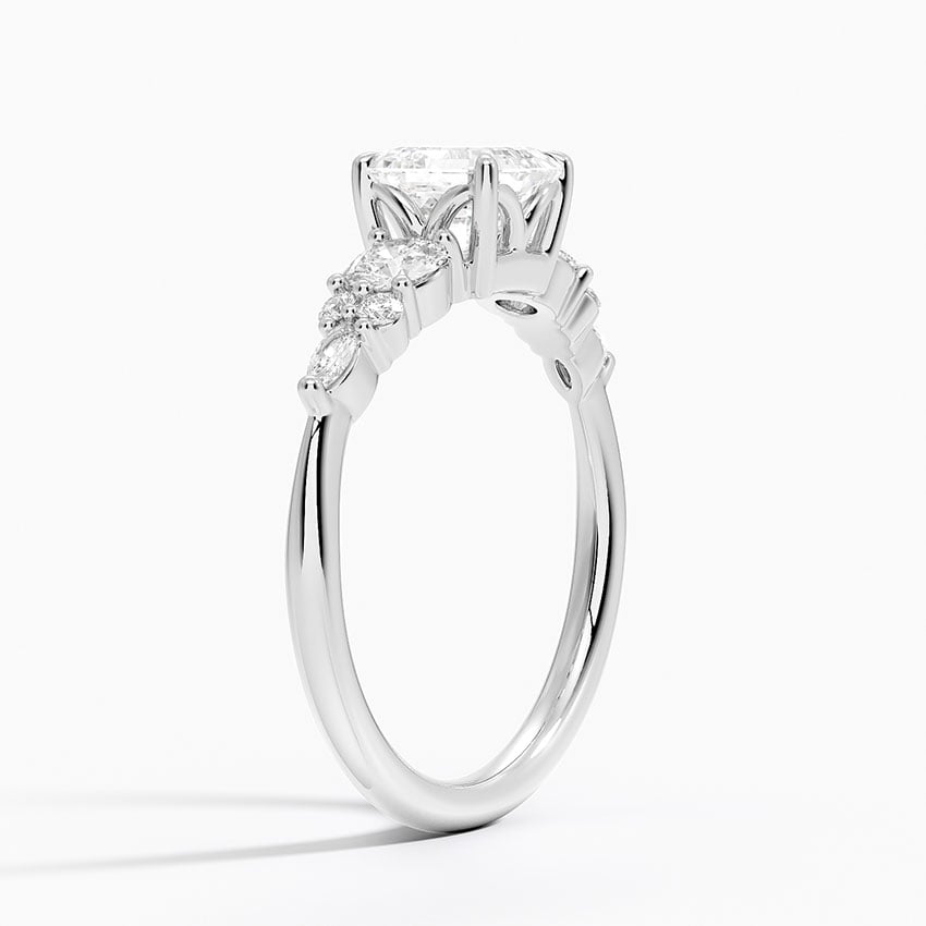 Nadia Three Stone Diamond Ring Platinum Asscher Engagement Ring