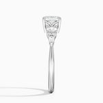 Nadia Three Stone Diamond Ring Platinum Asscher Engagement Ring