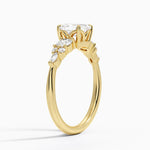 Nadia Three Stone Diamond Ring Yellow Gold 18k Asscher Engagement Ring