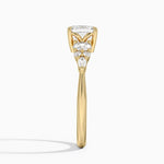 Nadia Three Stone Diamond Ring Yellow Gold 18k Asscher Engagement Ring