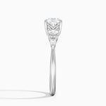 Nadia Three Stone Diamond Ring Platinum Cushion Engagement Ring