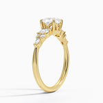 Nadia Three Stone Diamond Ring Yellow Gold 18k Cushion Engagement Ring