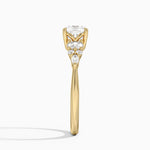 Nadia Three Stone Diamond Ring Yellow Gold 18k Cushion Engagement Ring