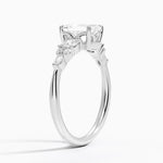 Nadia Three Stone Diamond Ring Platinum Emerald Engagement Ring