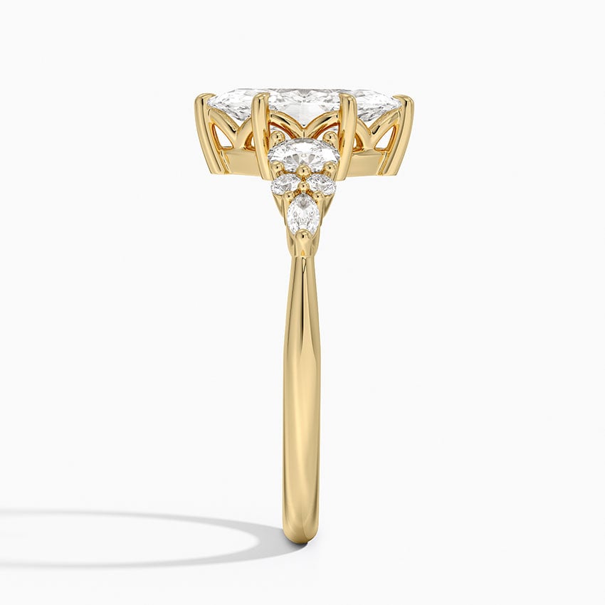 Nadia Three Stone Diamond Ring Yellow Gold 18k Marquise Engagement Ring