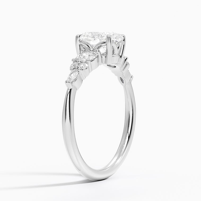 Nadia Three Stone Diamond Ring Platinum Oval Engagement Ring