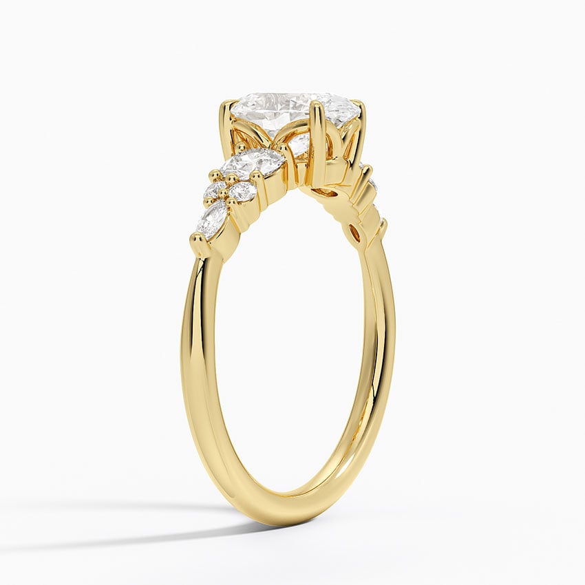 Nadia Three Stone Diamond Ring Yellow Gold 18k Oval Engagement Ring
