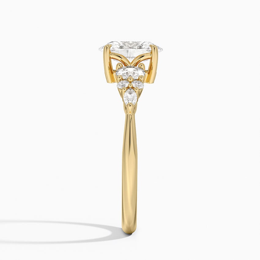 Nadia Three Stone Diamond Ring Yellow Gold 18k Oval Engagement Ring