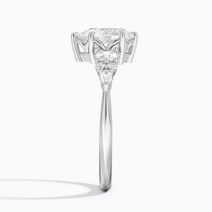 Nadia Three Stone Diamond Ring Platinum Pear Engagement Ring
