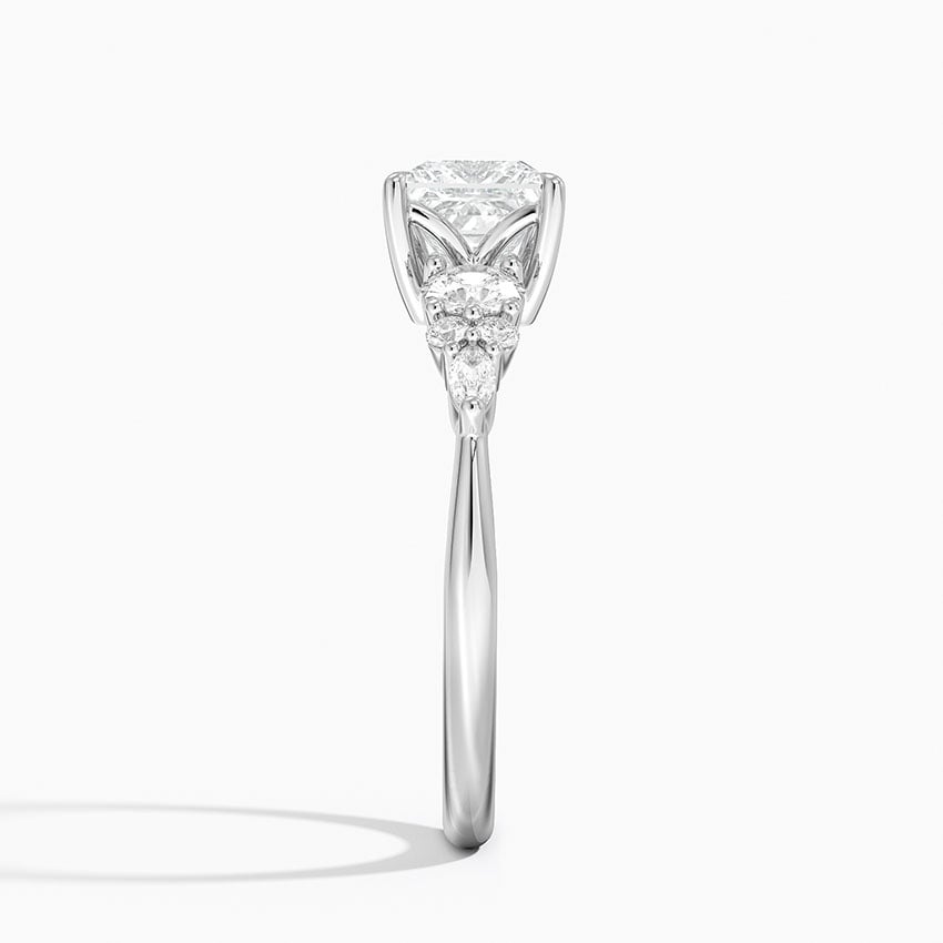 Nadia Three Stone Diamond Ring Platinum Princess Engagement Ring