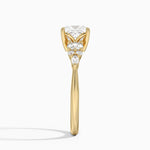 Nadia Three Stone Diamond Ring Yellow Gold 18k Princess Engagement Ring
