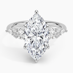 Nadia Three Stone Diamond Ring Platinum Marquise Engagement Ring