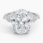 Nadia Three Stone Diamond Ring Platinum Oval Engagement Ring