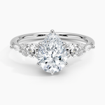 Nadia Three Stone Diamond Ring Platinum Pear Engagement Ring