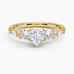 Nadia Three Stone Diamond Ring Yellow Gold 18k Heart Engagement Ring