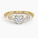 Nadia Three Stone Diamond Ring Yellow Gold 18k Oval Engagement Ring