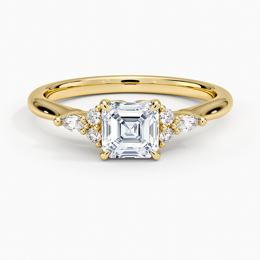 Nadia Perfect Fit Diamond Ring Yellow Gold 18k Asscher Engagement Ring