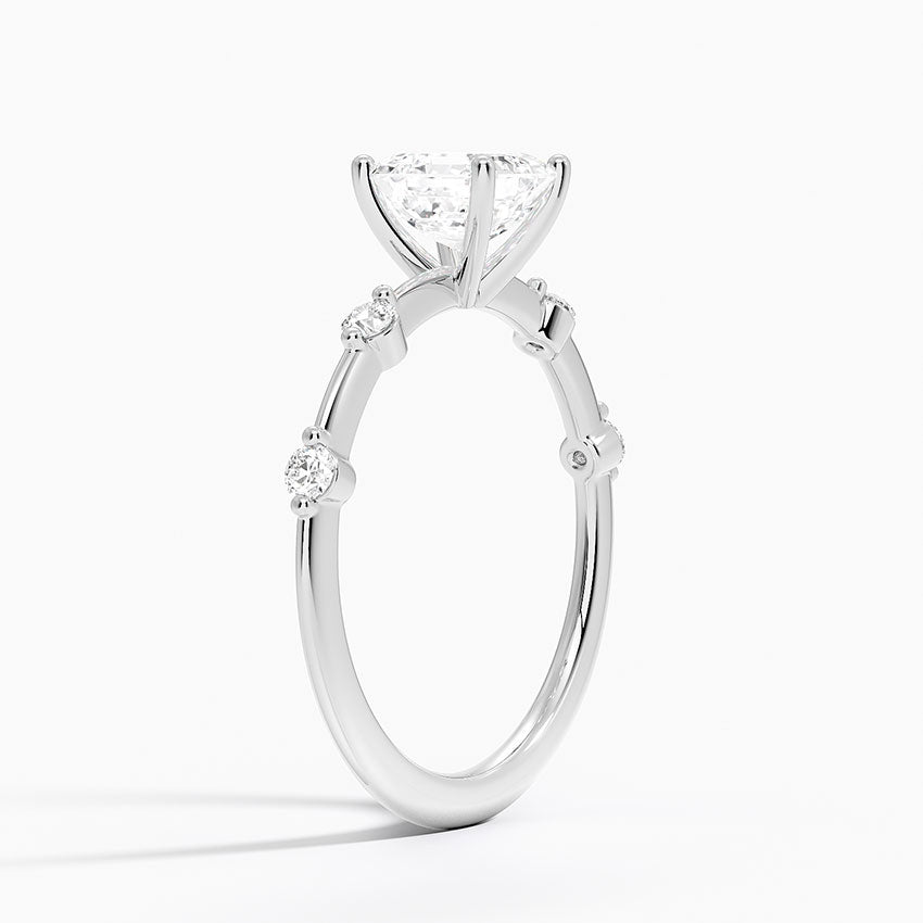 Aimee 1.4mm Diamond Ring Platinum Asscher Engagement Ring