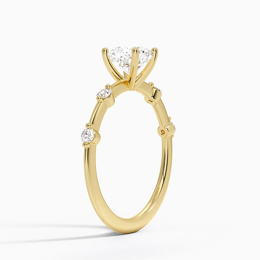 Aimee 1.4mm Diamond Ring Yellow Gold 18k Cushion Engagement Ring