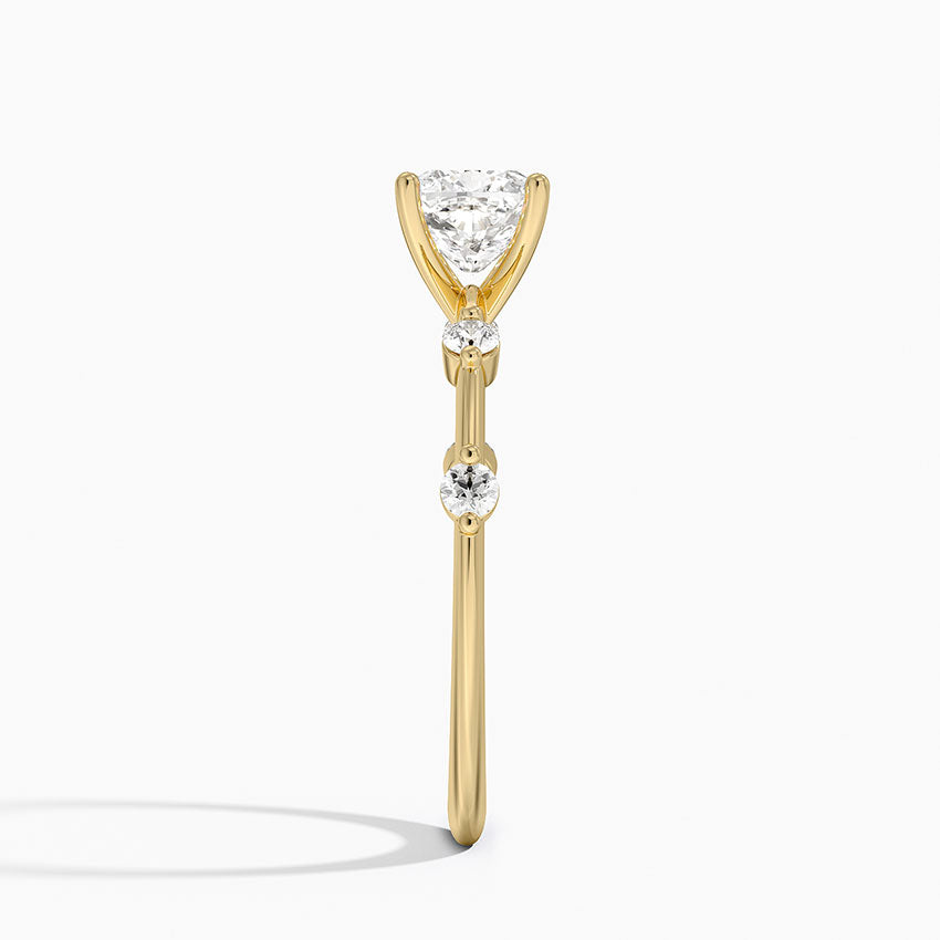 Aimee 1.4mm Diamond Ring Yellow Gold 18k Cushion Engagement Ring