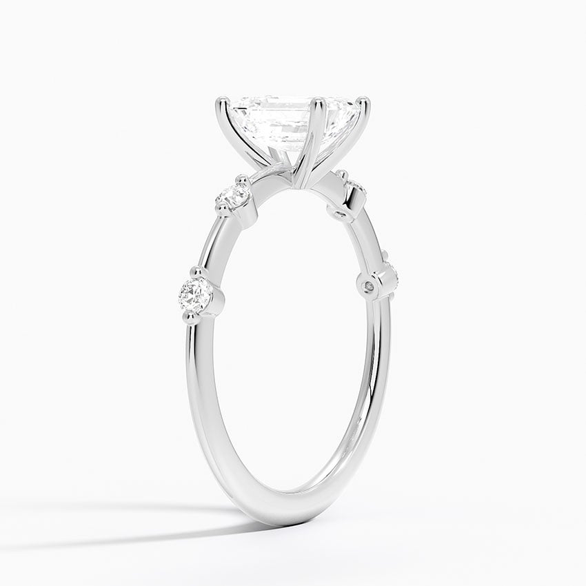 Aimee 1.4mm Diamond Ring Platinum Emerald Engagement Ring