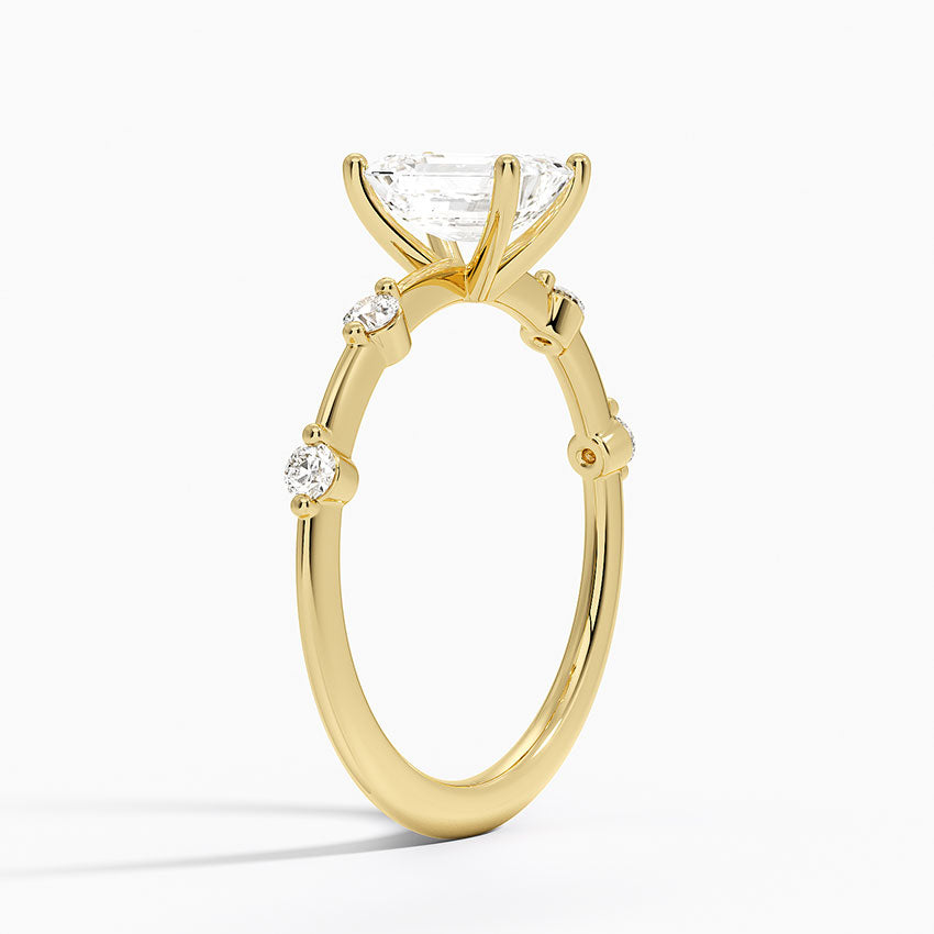 Aimee 1.4mm Diamond Ring Yellow Gold 18k Emerald Engagement Ring