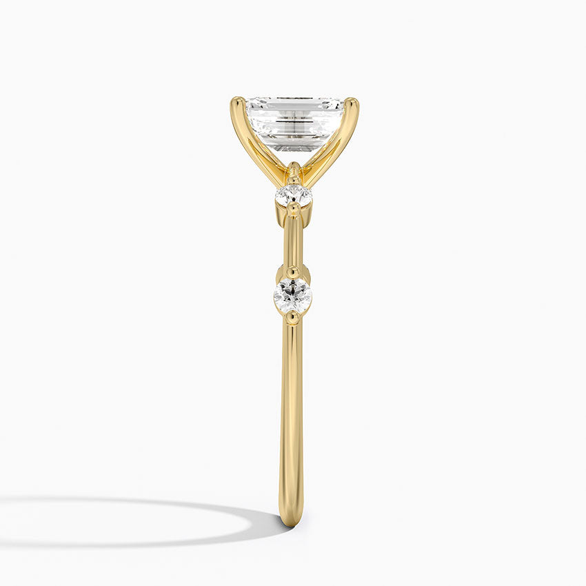 Aimee 1.4mm Diamond Ring Yellow Gold 18k Emerald Engagement Ring