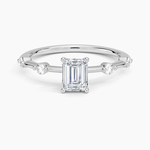 Aimee 1.4mm Diamond Ring Platinum Emerald Engagement Ring