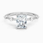 Aimee 1.4mm Diamond Ring Platinum Radiant Engagement Ring