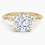 Aimee 1.4mm Diamond Ring Yellow Gold 18k Cushion Engagement Ring