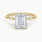 Aimee 1.4mm Diamond Ring Yellow Gold 18k Emerald Engagement Ring