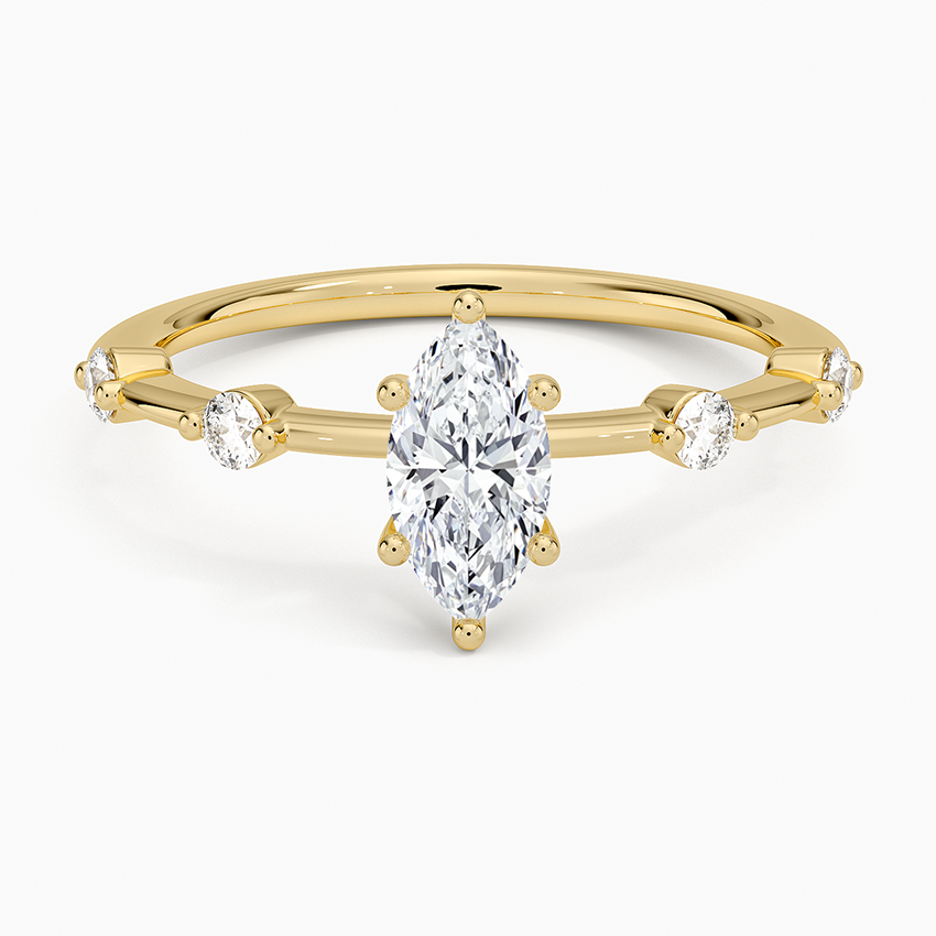 Aimee 1.4mm Diamond Ring Yellow Gold 18k Marquise Engagement Ring