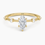 Aimee 1.4mm Diamond Ring Yellow Gold 18k Marquise Engagement Ring