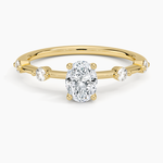 Aimee 1.4mm Diamond Ring Yellow Gold 18k Oval Engagement Ring